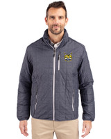 Quinnipiac Bobcats Cutter & Buck Rainier PrimaLoft®  Mens Big and Tall Eco Insulated Puffer Jacket Anthracite Melange Front