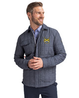Quinnipiac Bobcats Cutter & Buck Rainier PrimaLoft® Mens Eco Insulated Quilted Shirt Jacket Anthracite Melange Front