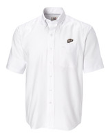 Texas El Paso Miners Cutter & Buck Epic Easy Care Nailshead Mens Short Sleeve Dress Shirt White Mannequin