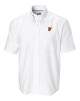 Texas Rio Grande Valley Vaqueros Cutter & Buck Epic Easy Care Nailshead Mens Short Sleeve Dress Shirt White Mannequin