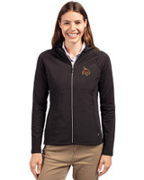 Texas State Bobcats Cutter & Buck Adapt Eco Knit Hybrid Recycled Womens Full Zip Jacket Black Front