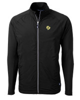Cal Poly Mustangs Cutter & Buck Adapt Eco Knit Hybrid Recycled Mens Big & Tall Full Zip Jacket BL_MANN_HG 