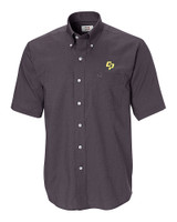 Cal Poly Mustangs Cutter & Buck Epic Easy Care Nailshead Mens Big and Tall Short Sleeve Dress Shirt BL_MANN_HG 