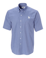 Embry-Riddle Eagles Cutter & Buck Epic Easy Care Nailshead Mens Big and Tall Short Sleeve Dress Shirt French Blue Mannequin
