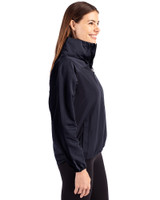 Carolina Panthers Americana Cutter & Buck Charter Eco Recycled Womens Anorak Jacket Navy Blue Side