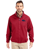 Baltimore Ravens Americana Cutter & Buck Charter Eco Recycled Mens Full-Zip Jacket Cardinal Red Front