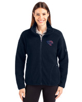 Jacksonville Jaguars Americana Cutter & Buck Cascade Eco Fleece Womens Full Zip Jacket Navy Blue Front
