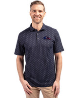 Baltimore Ravens Americana Cutter & Buck Virtue Eco Pique Tile Print Recycled Mens Big & Tall Polo Navy Blue Front