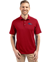 Denver Broncos Americana Cutter & Buck Virtue Eco Pique Recycled Mens Big and Tall Polo Cardinal Red Front