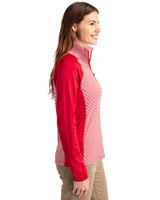 Baltimore Ravens Americana Cutter & Buck Forge Tonal Stripe Stretch Half Zip Womens Top Cardinal Red Side