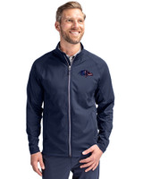 Baltimore Ravens Americana Cutter & Buck Adapt Eco Knit Hybrid Recycled Mens Full Zip Jacket Navy Blue Front