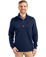 Baltimore Ravens Americana Cutter & Buck Traverse Stretch Eco Quarter Zip Mens Pullover Liberty Navy Front
