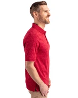 Carolina Panthers Americana Cutter & Buck Advantage Tri-Blend Space Dye Mens Polo Dark Cardinal Red Side