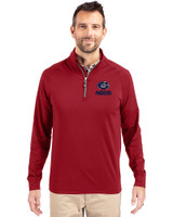 Green Bay Packers Americana Cutter & Buck Adapt Eco Knit Stretch Recycled Mens Quarter Zip Pullover Cardinal Red Front