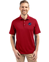 Miami Dolphins Americana Cutter & Buck Virtue Eco Pique Recycled Mens Polo Cardinal Red Front