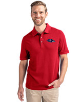 Baltimore Ravens Americana Cutter & Buck Advantage Eco Tri-Blend Pique Mens Polo Cardinal Red Front