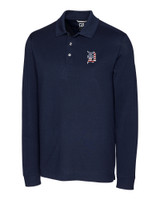 Detroit Tigers Stars & Stripes Cutter & Buck Advantage Tri-Blend Pique Mens Long Sleeve Polo LYN_MANN_HG 1