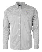 Jacksonville Jaguars Cutter & Buck Versatech Pinstripe Stretch Mens Big and Tall Dress Shirt Black Mannequin