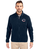 Cincinnati Reds Stars & Stripes Cutter & Buck Cascade Eco Fleece Mens Full Zip Jacket Navy Blue Front