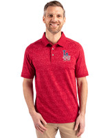 Los Angeles Dodgers Stars & Stripes Cutter & Buck Advantage Tri-Blend Space Dye Mens Big and Tall Polo Dark Cardinal Red Front