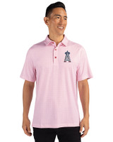 Los Angeles Angels Stars & Stripes Cutter & Buck Pike Double Dot Print Stretch Mens Big and Tall Polo Cardinal Red Front