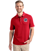 Chicago Cubs Stars & Stripes Cutter & Buck Advantage Epic Confidence Recycled Tri-Blend Pique Mens Big & Tall Polo Cardinal Red Front