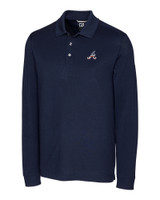 Atlanta Braves Stars & Stripes Cutter & Buck Advantage Tri-Blend Pique Mens Big and Tall Long Sleeve Polo LYN_MANN_HG 1