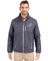 Washington Nationals Stars & Stripes Cutter & Buck Rainier PrimaLoft®  Mens Big and Tall Eco Insulated Puffer Jacket Anthracite Melange Front