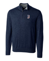 Boston Red Sox Stars & Stripes Cutter & Buck Lakemont Tri-Blend Mens Big and Tall Quarter Zip Pullover Sweater LYN_MANN_HG 1