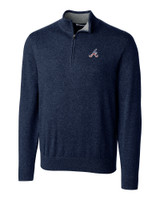 Atlanta Braves Stars & Stripes Cutter & Buck Lakemont Tri-Blend Mens Big and Tall Quarter Zip Pullover Sweater LYN_MANN_HG 1