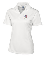 Detroit Tigers Stars & Stripes Cutter & Buck CB Drytec Genre Textured Solid Womens Polo WH_MANN_HG 1