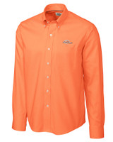 Pepperdine Waves Cutter & Buck Epic Easy Care Nailshead Mens Long Sleeve Dress Shirt College Orange Mannequin