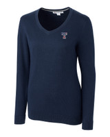 Texas Rangers Stars & Stripes Cutter & Buck Lakemont Tri-Blend Womens V-Neck Pullover Sweater LYN_MANN_HG 1