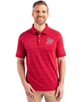 Athletics Stars And Stripes Cutter & Buck Advantage Tri-Blend Space Dye Mens Polo Dark Cardinal Red Front