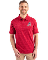 Arizona Diamondbacks Stars & Stripes Cutter & Buck Advantage Tri-Blend Space Dye Mens Polo Dark Cardinal Red Front