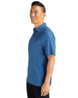 Detroit Tigers Stars & Stripes Cutter & Buck Pike Micro Floral Print Stretch Mens Polo Indigo Side