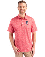 Seattle Mariners Stars & Stripes Cutter & Buck Pike Constellation Print Stretch Mens Polo Red Front
