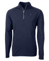 New England Patriots Americana Cutter & Buck Adapt Eco Knit Stretch Recycled Mens Quarter Zip Pullover NVBU_MANN_HG 1