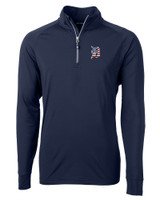 Detroit Tigers Stars & Stripes Cutter & Buck Adapt Eco Knit Stretch Recycled Mens Quarter Zip Pullover NVBU_MANN_HG 1