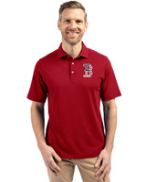 Boston Red Sox Stars & Stripes Cutter & Buck Virtue Eco Pique Recycled Mens Polo Cardinal Red Front