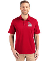 Los Angeles Dodgers Stars & Stripes Cutter & Buck Forge Stretch Mens Polo Cardinal Red Front
