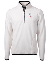 Chicago White Sox Stars & Stripes Cutter & Buck Cascade Eco Sherpa Fleece Mens Quarter Zip Jacket SHNV_MANN_HG 1
