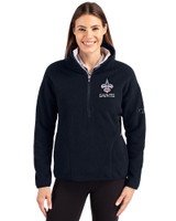 New Orleans Saints Americana Cutter & Buck Cascade Eco Fleece Womens Pullover Jacket Navy Blue Front