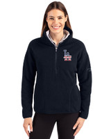 Los Angeles Dodgers Stars & Stripes Cutter & Buck Cascade Eco Fleece Womens Pullover Jacket Navy Blue Front