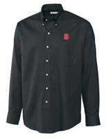 NC State Wolfpack Cutter & Buck Epic Easy Care Nailshead Mens Long Sleeve Dress Shirt Black Mannequin