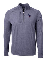 Minnesota Vikings Americana Cutter & Buck Adapt Eco Knit Heather Mens Big & Tall Quarter Zip Pullover NVH_MANN_HG 1