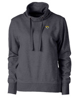 Jacksonville Jaguars Cutter & Buck Saturday Cotton Blend Womens Funnel Neck Sweatshirt Charcoal Heather Mannequin