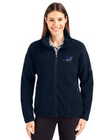 Miami Dolphins Americana Cutter & Buck Cascade Eco Fleece Womens Full Zip Jacket Navy Blue Front