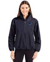 Miami Dolphins Americana Cutter & Buck Charter Eco Recycled Womens Anorak Jacket Navy Blue Front