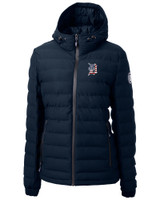 Detroit Tigers Stars & Stripes Cutter & Buck Mission Ridge Repreve® Eco Insulated Womens Puffer Jacket NVBU_MANN_HG 1